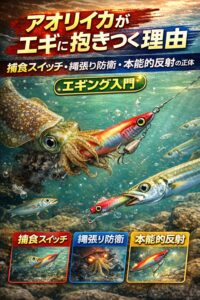 アオリイカがエギに抱く理由は3つ。捕食スイッチ、縄張り防衛、本能的反射。釣太郎