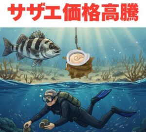 石鯛のエサ「サザエ」がこれほど高くなった理由。釣太郎