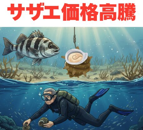 石鯛のエサ「サザエ」がこれほど高くなった理由。釣太郎