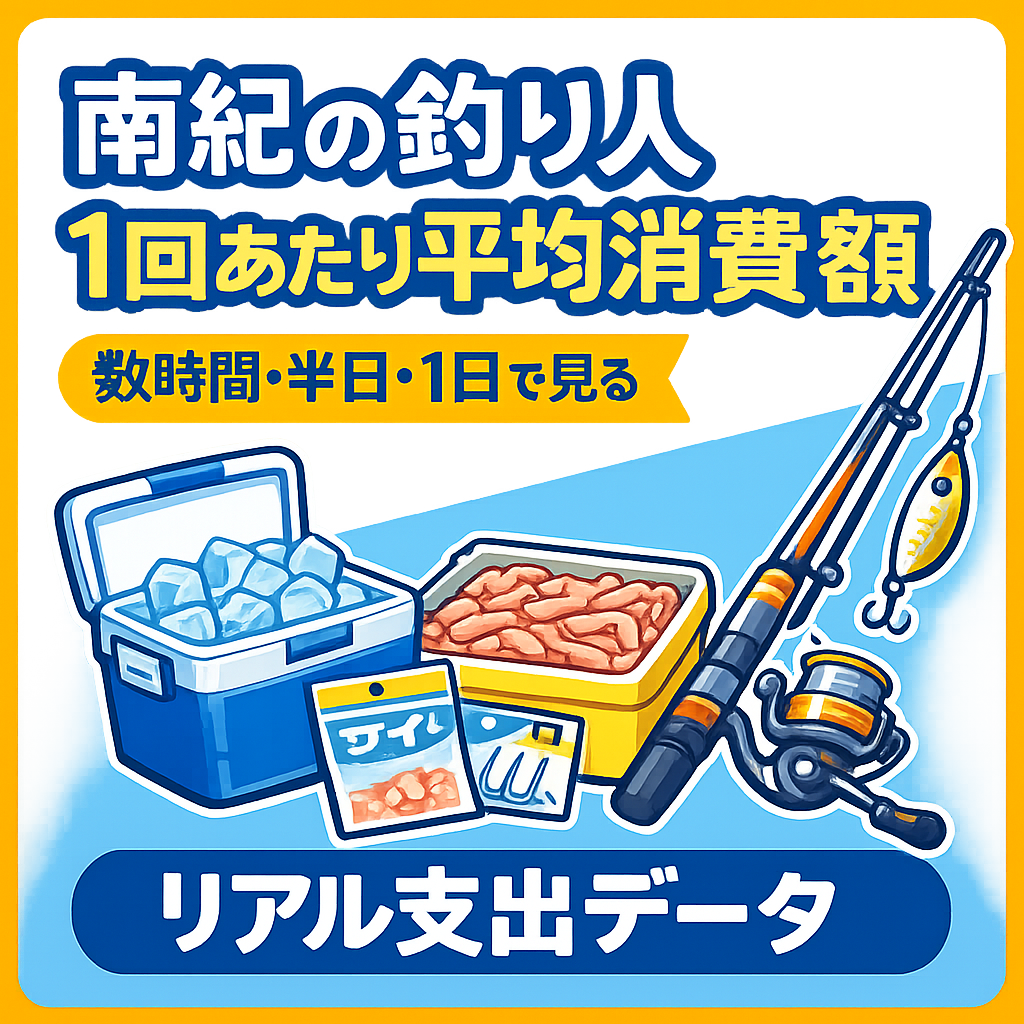交通費を除いた南紀釣り人の平均消費額は数時間：約2,500円半日：約4,000円1日：約7,000円 南紀は低コストでも釣りが成立する環境が整っており継続的な釣行が地域経済を支えています。釣太郎