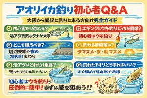 大阪から南紀へアオリイカ釣りに来るなら、ウキ釣りから始める。タナは底付近。活アジ管理が最重要。慌てない。この4つで初心者でも十分釣れます。釣太郎