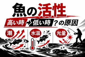魚の活性を決める主な要素は潮、水温、光量、酸素、ベイト。この組み合わせ。釣太郎