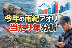 今年の南紀アオリが当たり年の理由は・黒潮接岸 ・水温16℃以上維持・ベイト豊富・秋の生存率向上・温暖化。これらが同時に起きたから。釣太郎
