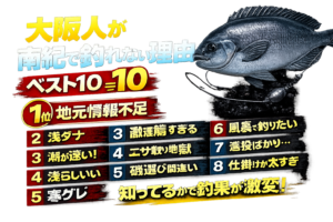 大阪の釣り感覚のままでは通用しません。南紀は黒潮の海。環境も魚の習性もまったく違います。 水温を見る。潮を読む。 磯を選ぶ。釣太郎