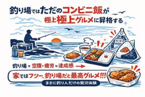 釣り場では・疲れ・空腹・寒暖差・興奮で、 感覚が少しバグります。結果、「普通の唐揚げが神になる」状態になります。釣太郎