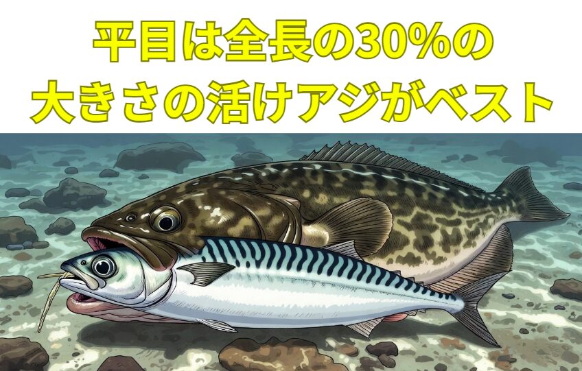 ヒラメ釣りは、狙うサイズの30％の活けエサがベスト。釣太郎