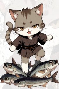 傷んだり味の落ちた魚は、猫ですら見向きもせず跨いで通り過ぎてしまう。 そこから「猫またぎ」という表現が生まれた。釣太郎