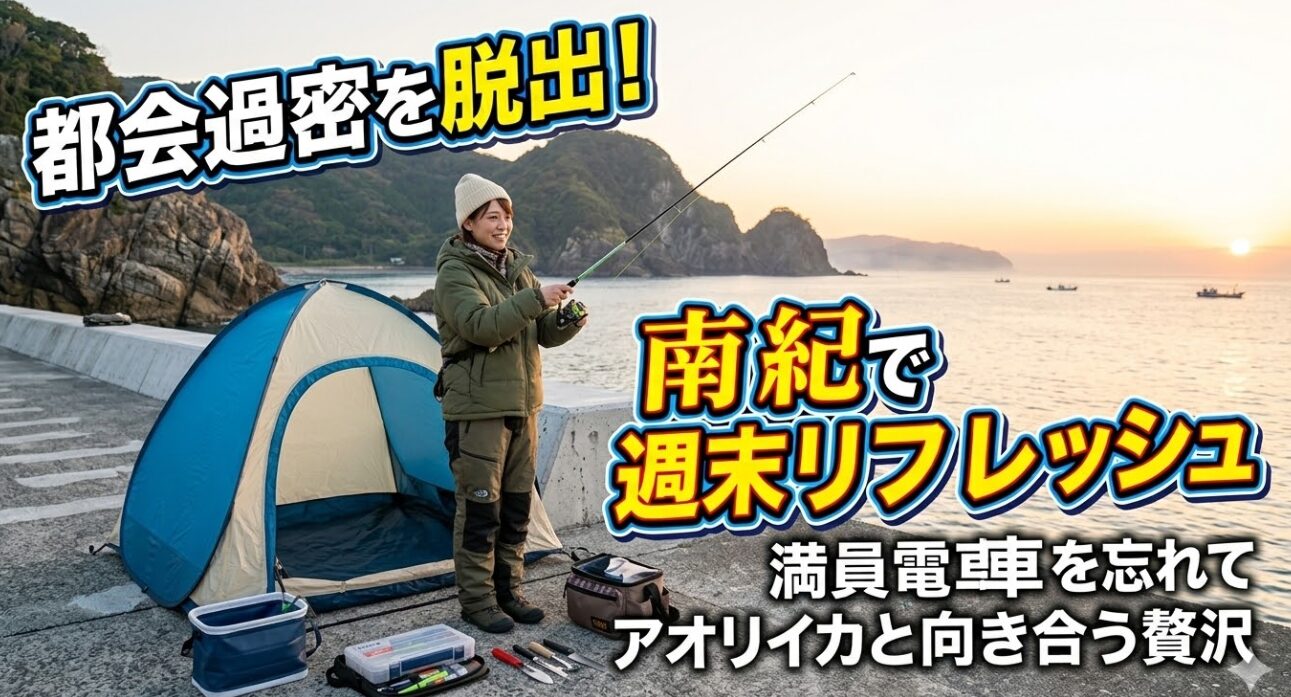 女子堤防テント釣りは ゆったり楽しむ釣り。南紀は魚が多く。海が綺麗で。堤防環境も良い。全国でもかなり恵まれた釣りエリアです。釣太郎