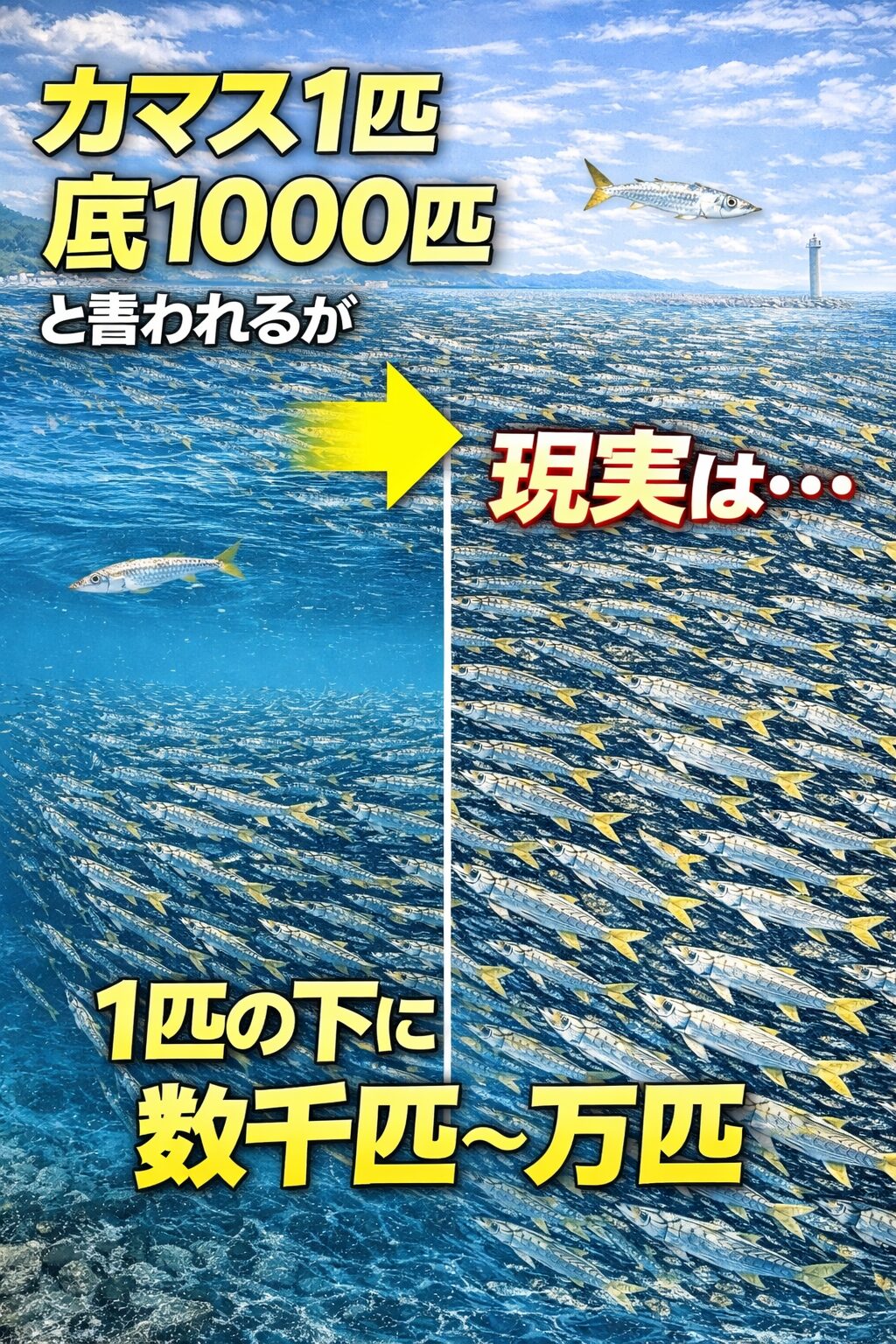 カマス群れ、現実は「1匹底数千匹〜万匹」釣太郎