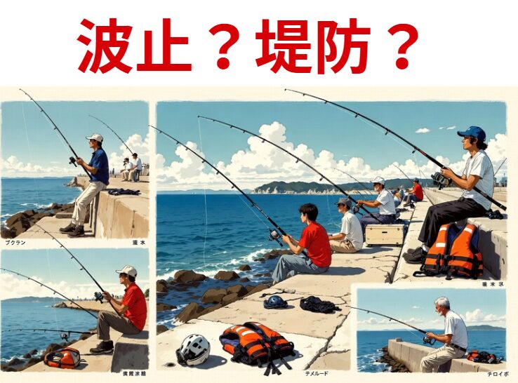 堤防・波止・防波堤は呼び方の地域差がほとんど 関東→堤防、関西→波止、全国共通→防波堤 。釣太郎