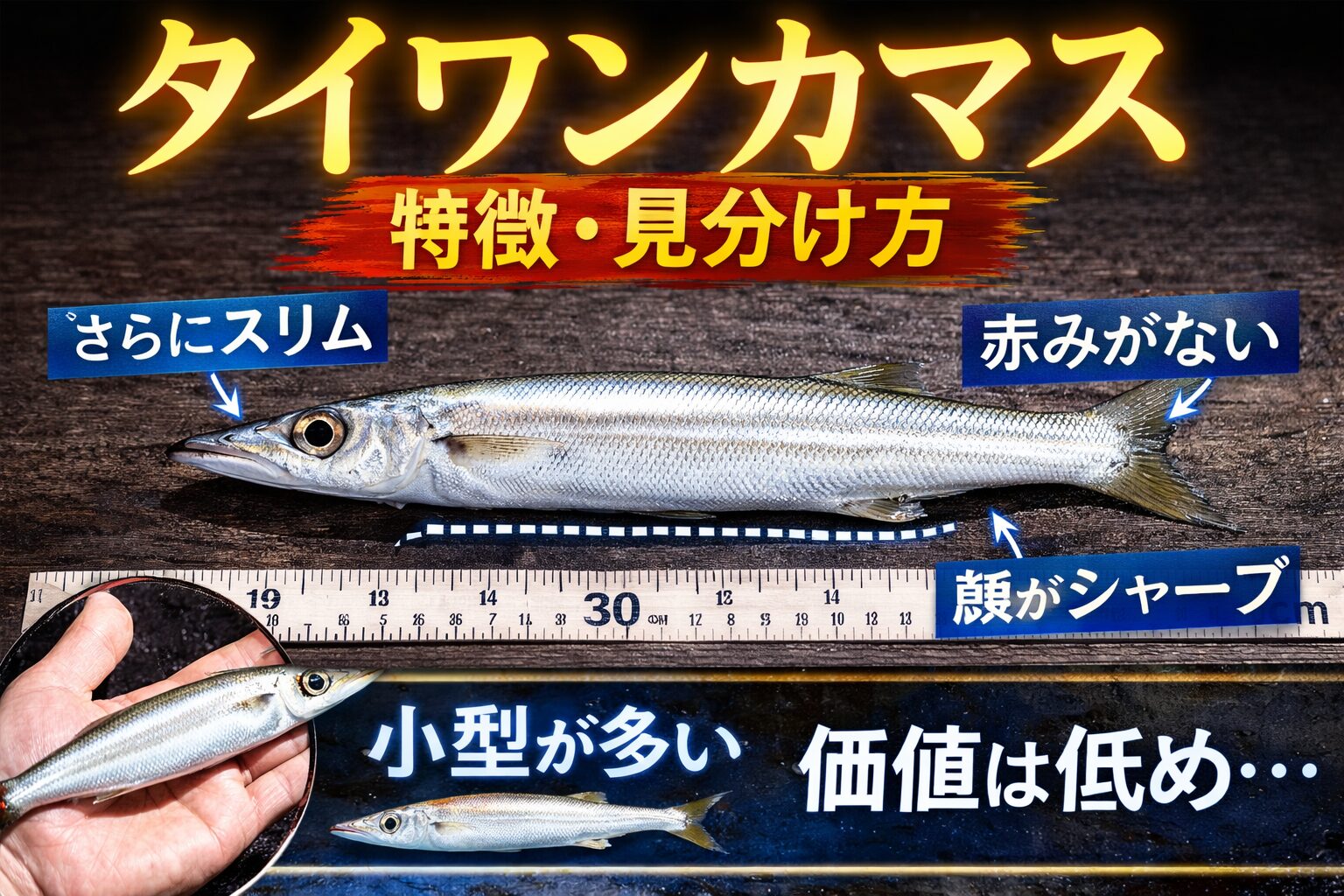 タイワンカマスは細く小型。脂は控えめ。味は淡泊。市場価値は高くない。だから目立たない。 でも。魚としてはちゃんと美味い。釣太郎
