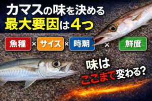 カマスの味を決める最大要因は、魚種。サイズ。 時期。鮮度。この4つ。釣太郎