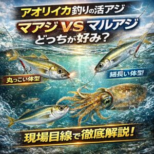 アオリイカ釣り用エサ、安定して釣るならマアジ。広く探るならマルアジ。釣太郎