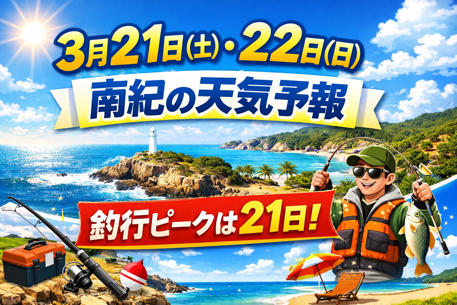 この3連休は、明日3月21日（土）がもっとも人出の集中しやすい日になりそうです。釣太郎
