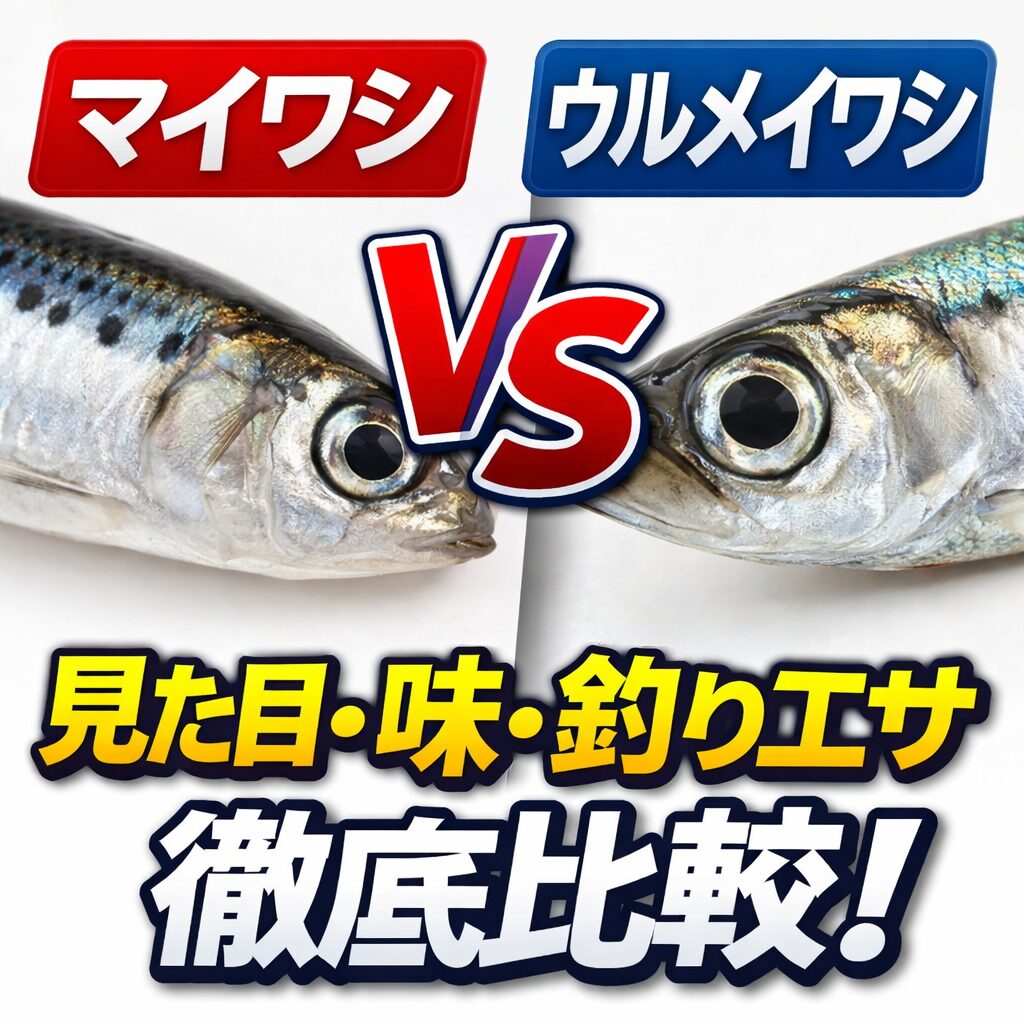 エサとしてのイワシ。・活性が高い → ウルメイワシ・食い渋り → マイワシ。釣太郎