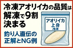 冷凍アオリイカは「釣った瞬間」だけでなく「解凍の瞬間」で味が9割決まる。釣太郎