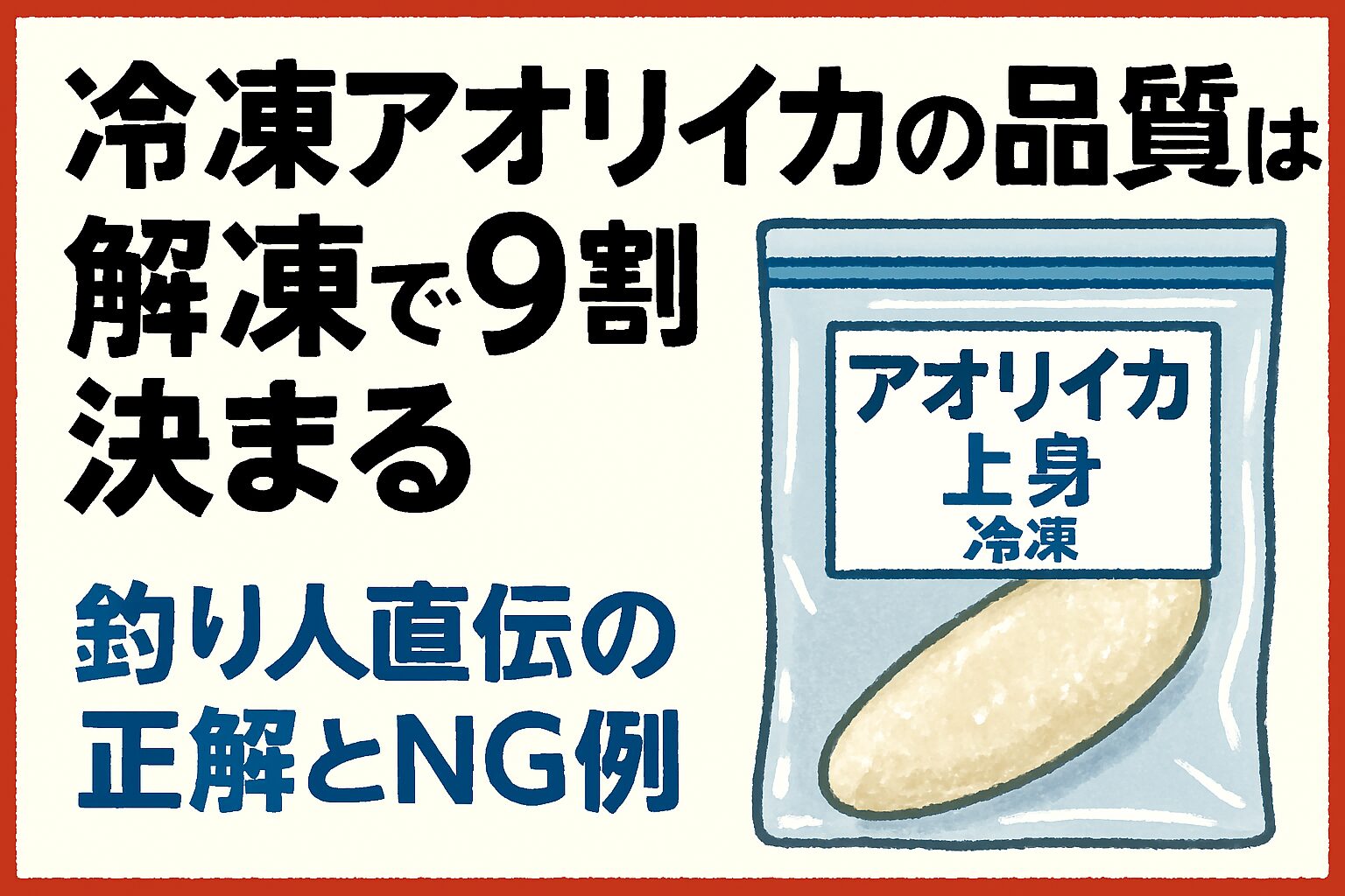 冷凍アオリイカは「釣った瞬間」だけでなく「解凍の瞬間」で味が9割決まる。釣太郎