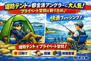 堤防テント釣りは、都会派アングラーに大人気！南紀で“プライベート空間”を確保できる快適釣行スタイル。釣太郎