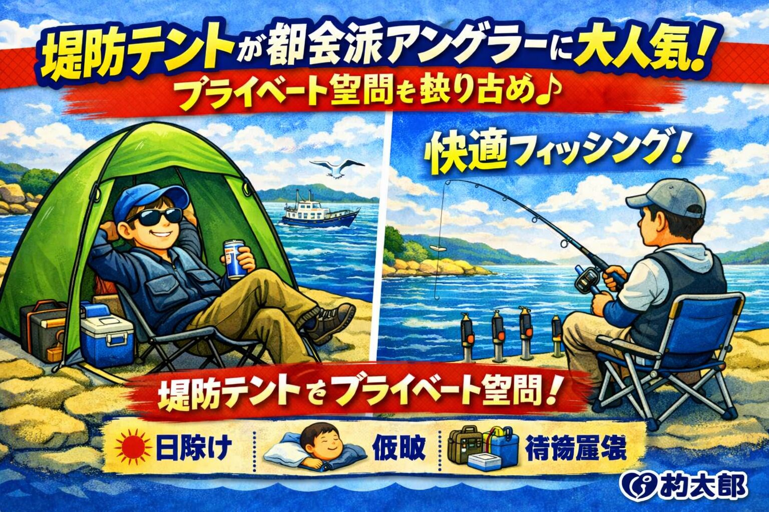 堤防テント釣りは、都会派アングラーに大人気！南紀で“プライベート空間”を確保できる快適釣行スタイル。釣太郎