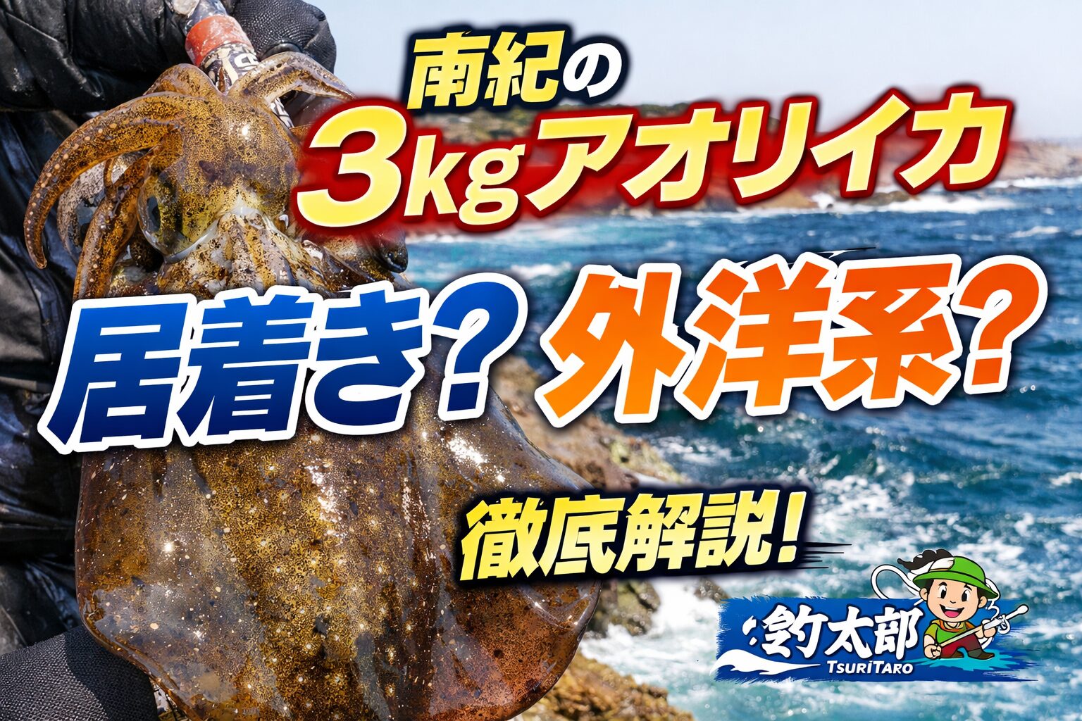 南紀で3kgアオリイカを狙うなら、外洋系の回遊タイミングを狙うのが最も合理的。 居着き型は数は多いが、サイズは2kg前後が限界。釣太郎
