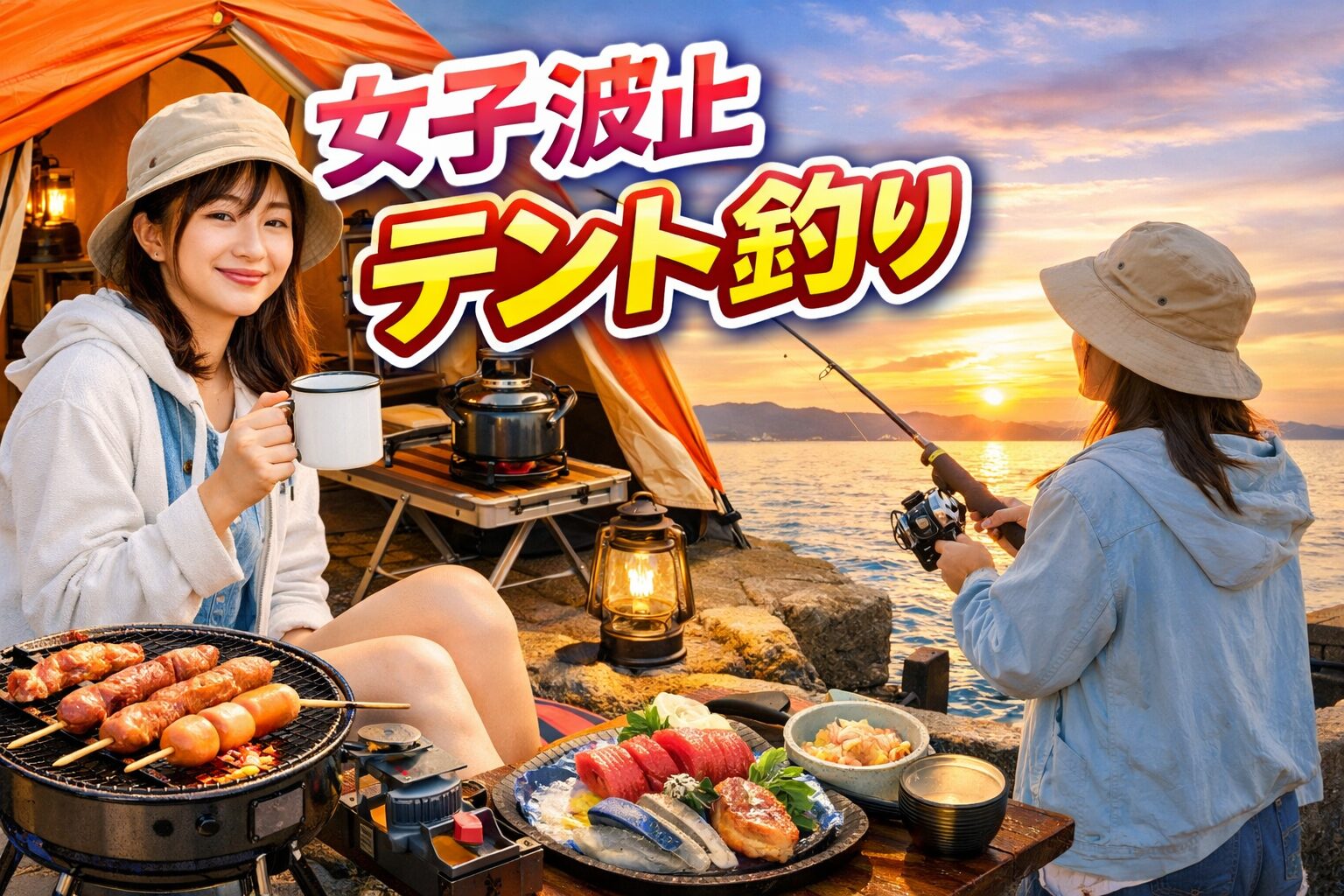 釣り×キャンプ×癒しが融合した新スタイル「女子波止テント釣り」が今アツい！釣太郎