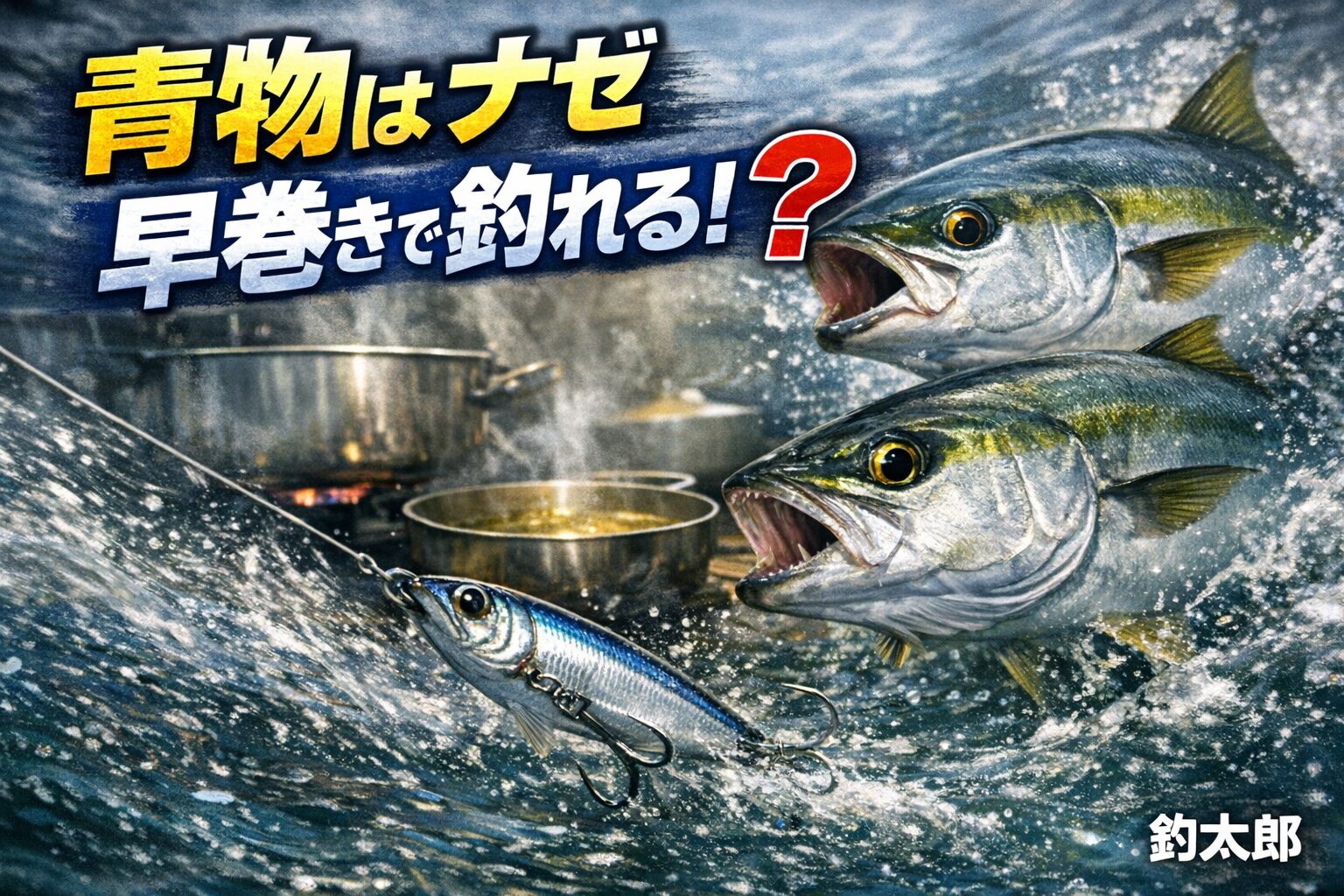 青物回遊魚は「逃げるもの」に本能的に反応する。早巻きは“逃げるベイト”の動きを再現する最適アクション。側線・視覚・群れの競争心がバイトを加速させる。釣太郎