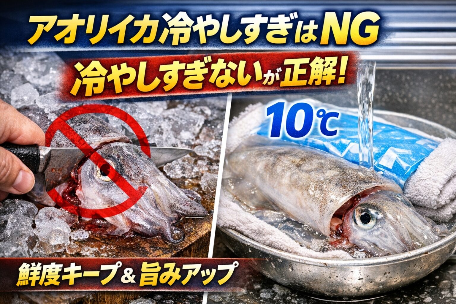 アオリイカは“冷やしすぎない”のが正解 氷漬けはNG！10℃前後の緩やかな冷却がベスト。釣太郎