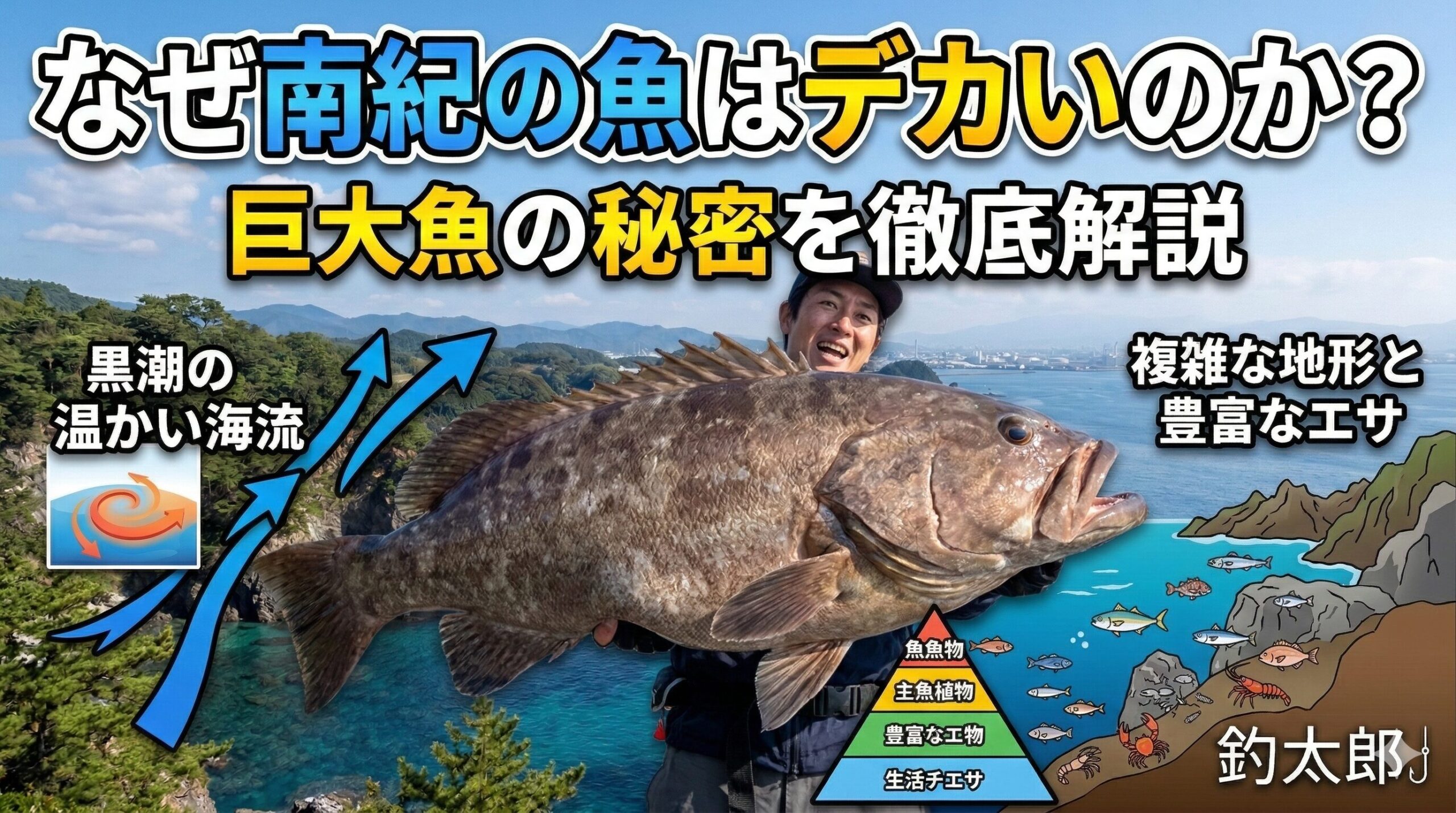 水温、地形、そして豊富なエサという3つの条件が奇跡的なバランスで揃っているのが南紀の海。釣太郎