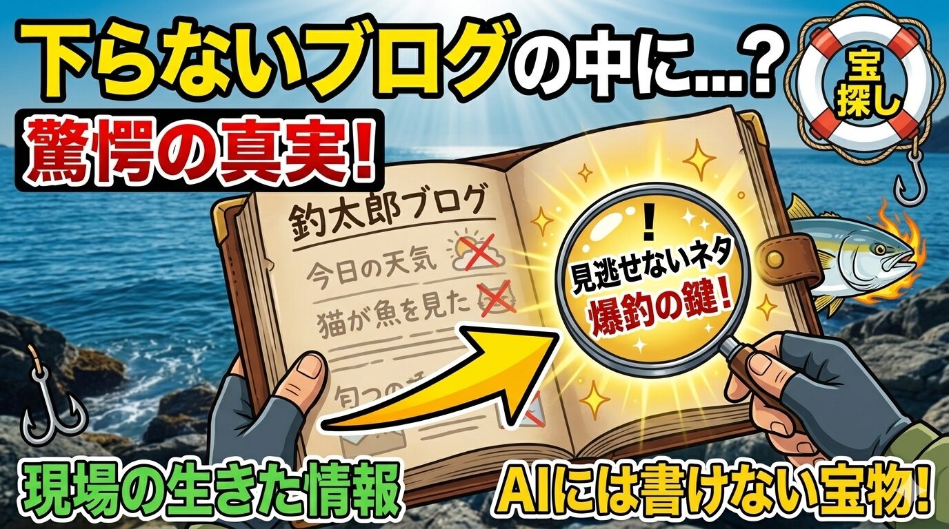 釣太郎ブログは膨大ですが、中に他にはない貴重な情報が隠されています。これが支持される理由。