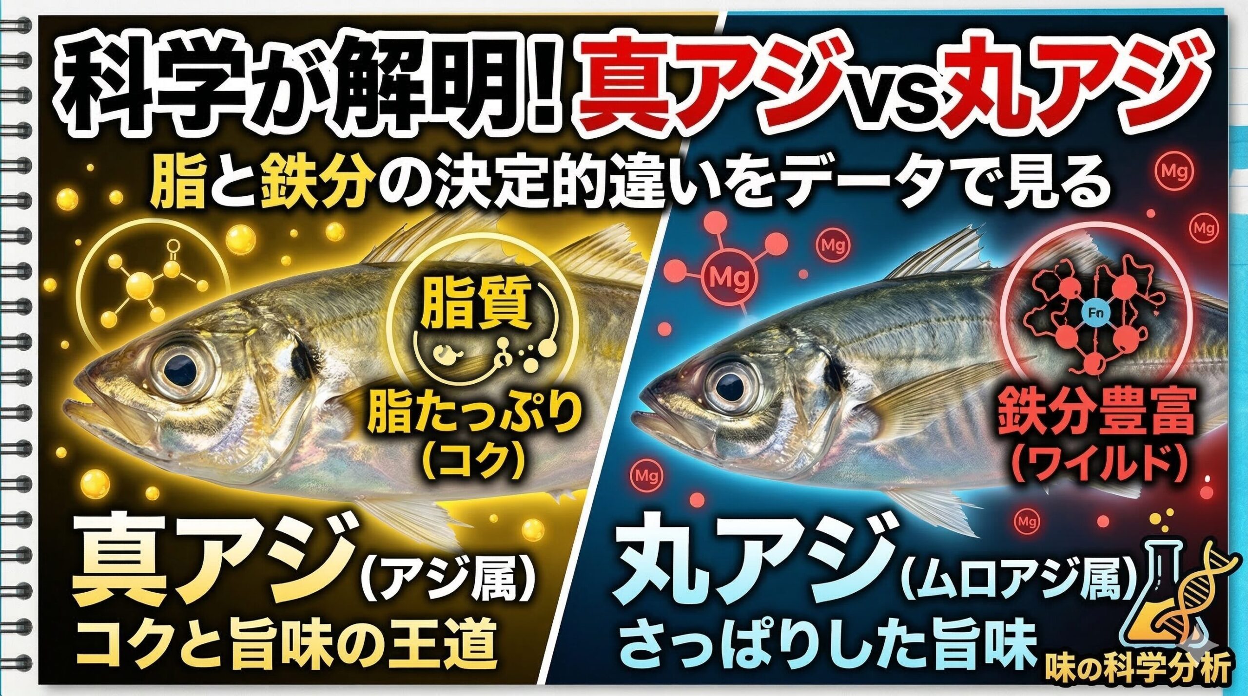 刺身で脂の甘みをダイレクトに楽しむなら、迷わずアジ属の「マアジ」。 塩焼きや干物にして、凝縮された魚本来のワイルドな旨味を味わうならムロアジ属の「マルアジ」。釣太郎