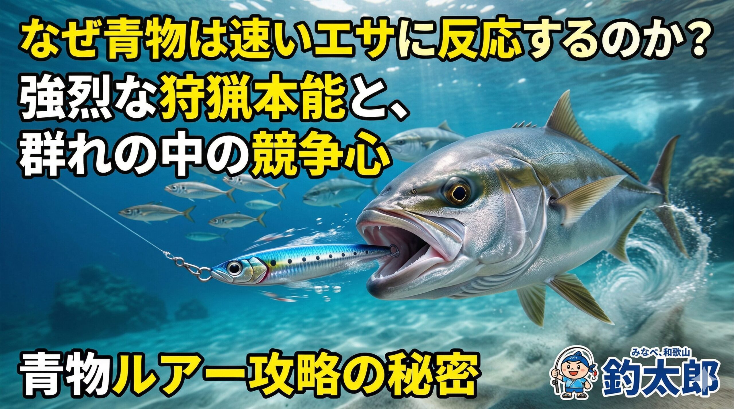 逃げ惑う小魚のスピードが青物の狩猟本能を強烈に刺激する.釣太郎