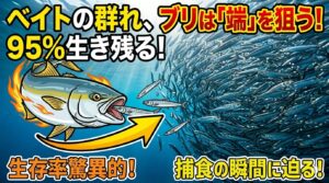 ベイト（イワシ、アジ、カマス）の群れは95％以上が生き残る！青物魚が「端」を狙う知られざる理由。釣太郎