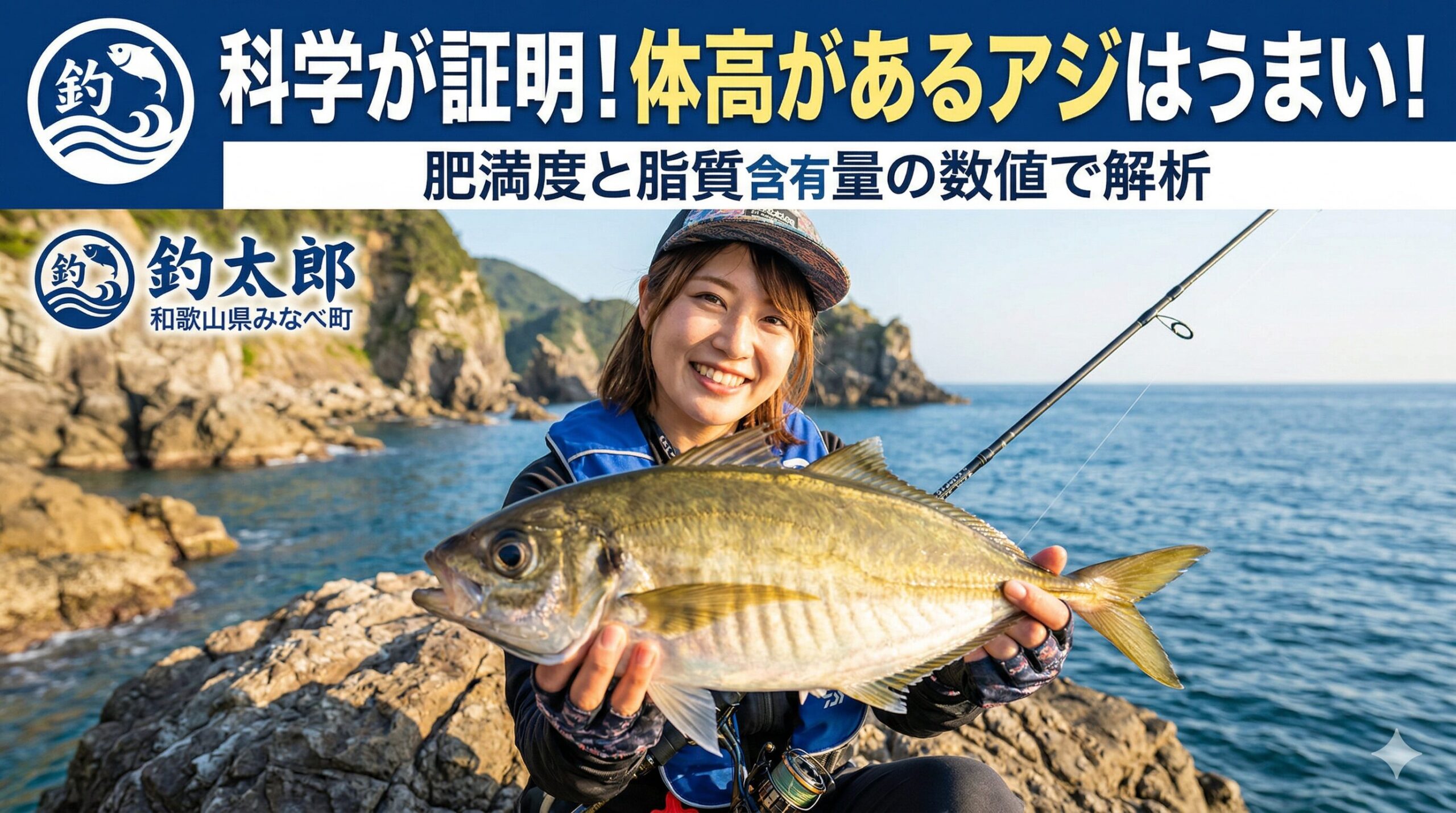 通常の回遊アジの脂肪分が約3%〜5%程度であるのに対し、体高のある居着きアジの脂質含有量は10%〜15%にまで跳ね上がる。釣太郎