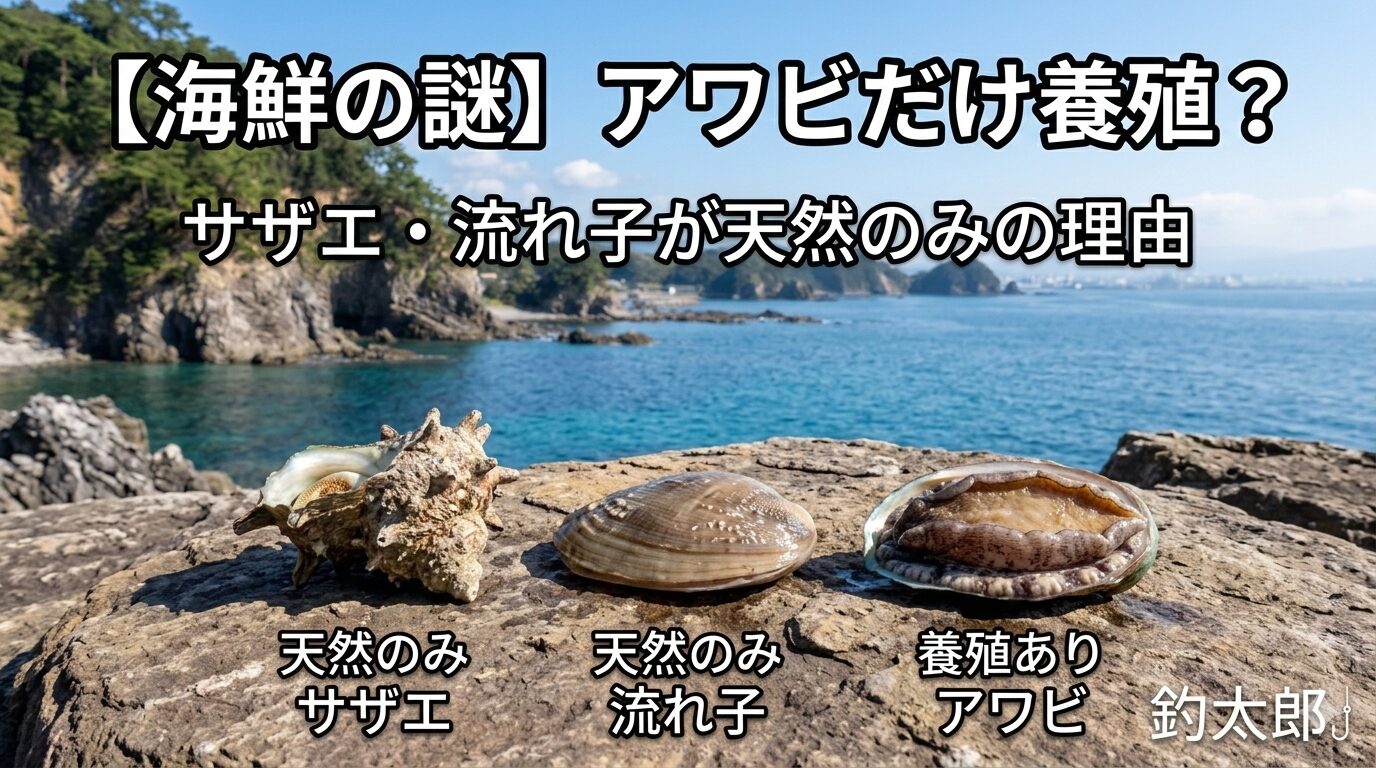 サザエや流れ子が天然モノばかりなのは、決して養殖できないからではありません。釣太郎