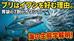 ブリの胃袋を調査すると、その内容物の約7割がイワシで占められているというデータもあるほど。釣太郎