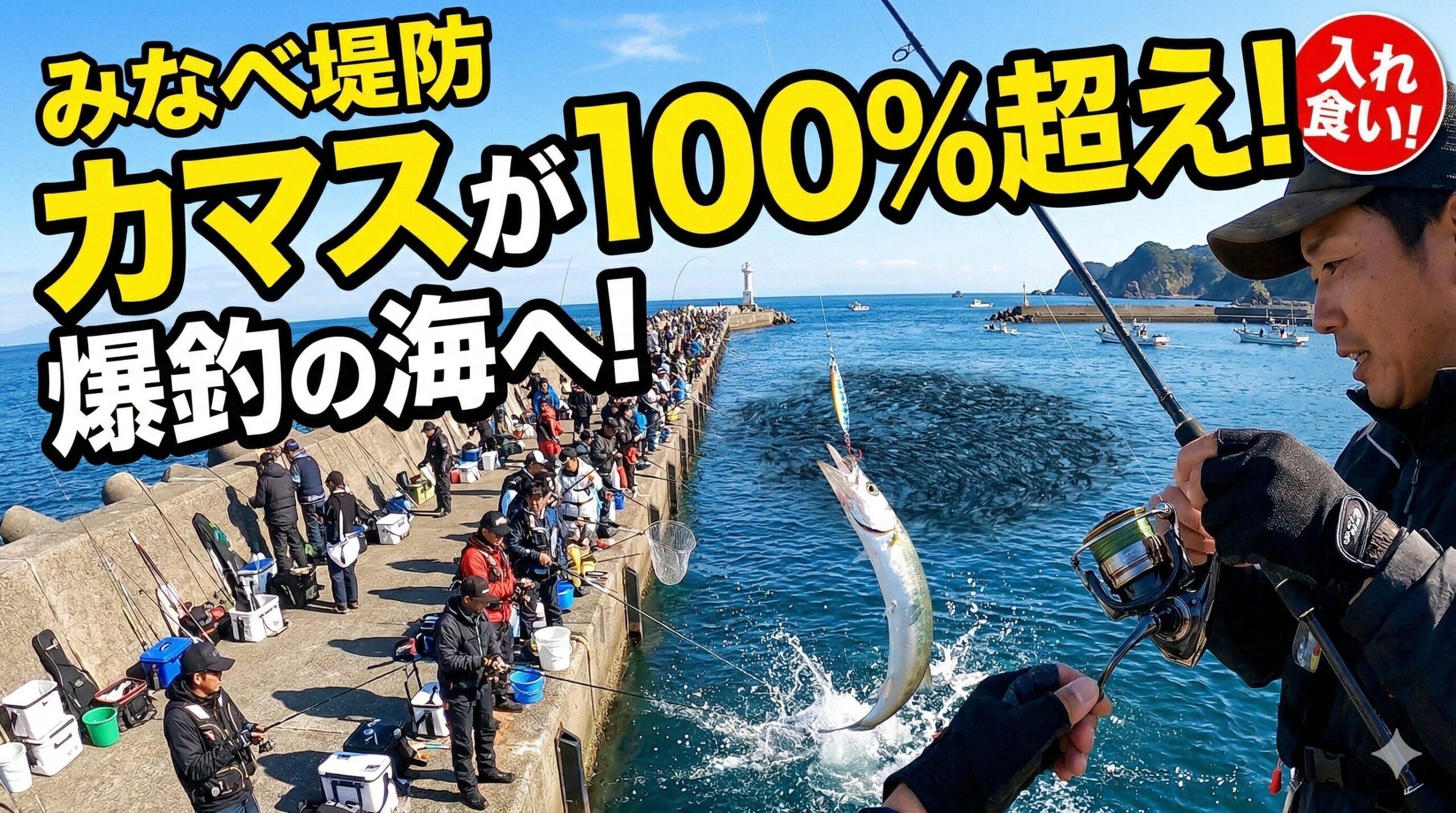 カマスの群れが巨大に見える理由は、尾数40％、横の広がり25％、縦の層20％、回遊反復15％。合計100％です。釣太郎
