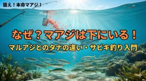 サビキ釣り入門・なぜマアジはマルアジの下で群れるのか？釣太郎