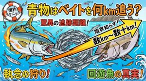 青物は回遊魚として、泳ぎ続けることに特化した体を持っています。 時速40km以上のスピードで泳ぐことができ、持久力も抜群.釣太郎