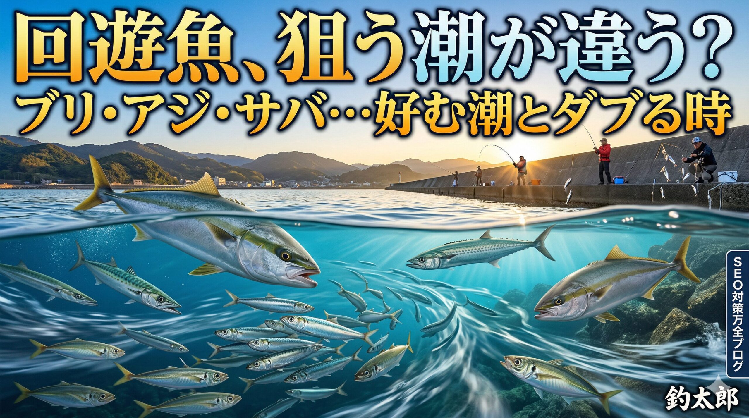 【回遊魚の潮読み】ブリやアジが好む潮の違いとダブる条件について。釣太郎