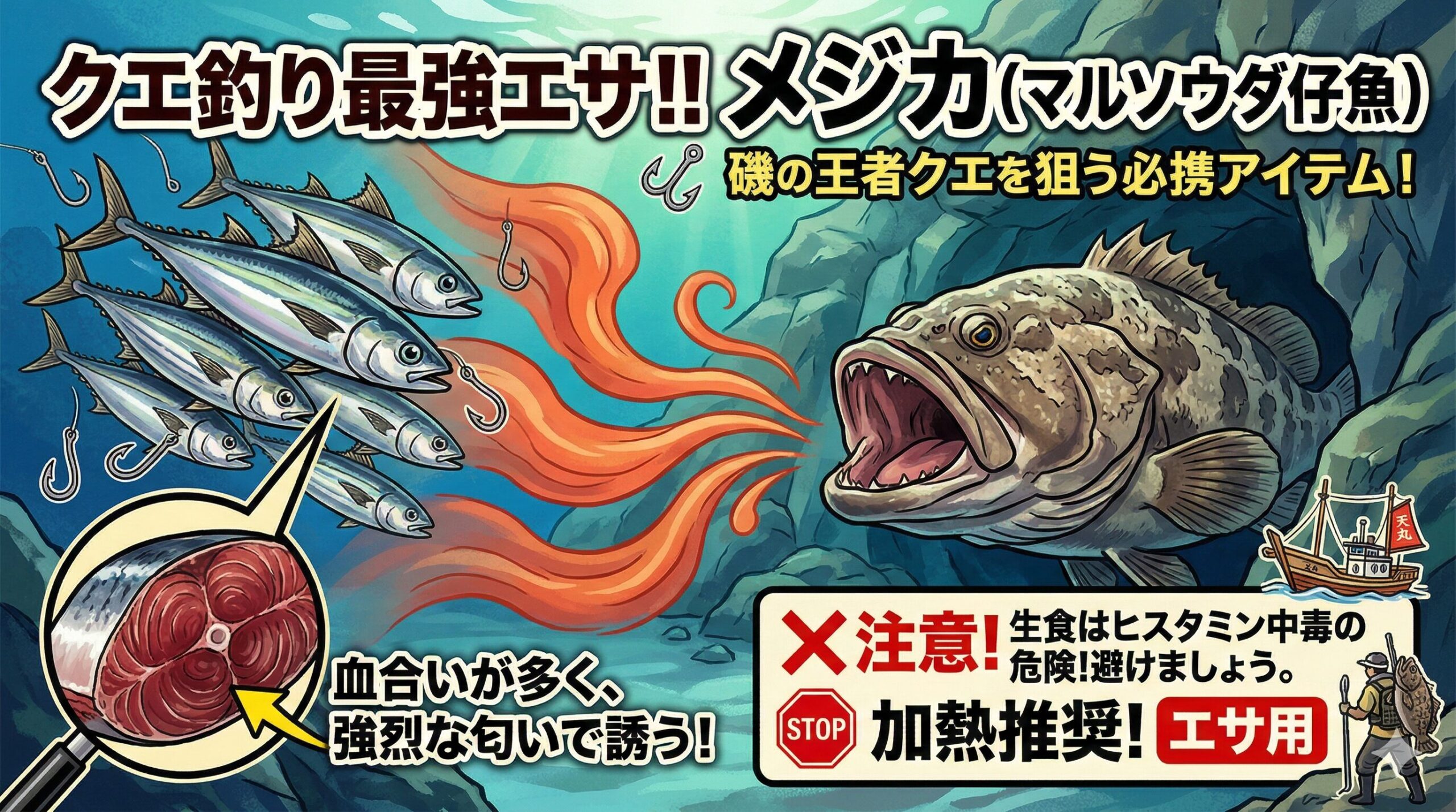 幻の高級魚クエを狙うなら絶対知っておきたい極上エサのメジカ（メヂカ）はマルソウダ仔魚。釣太郎