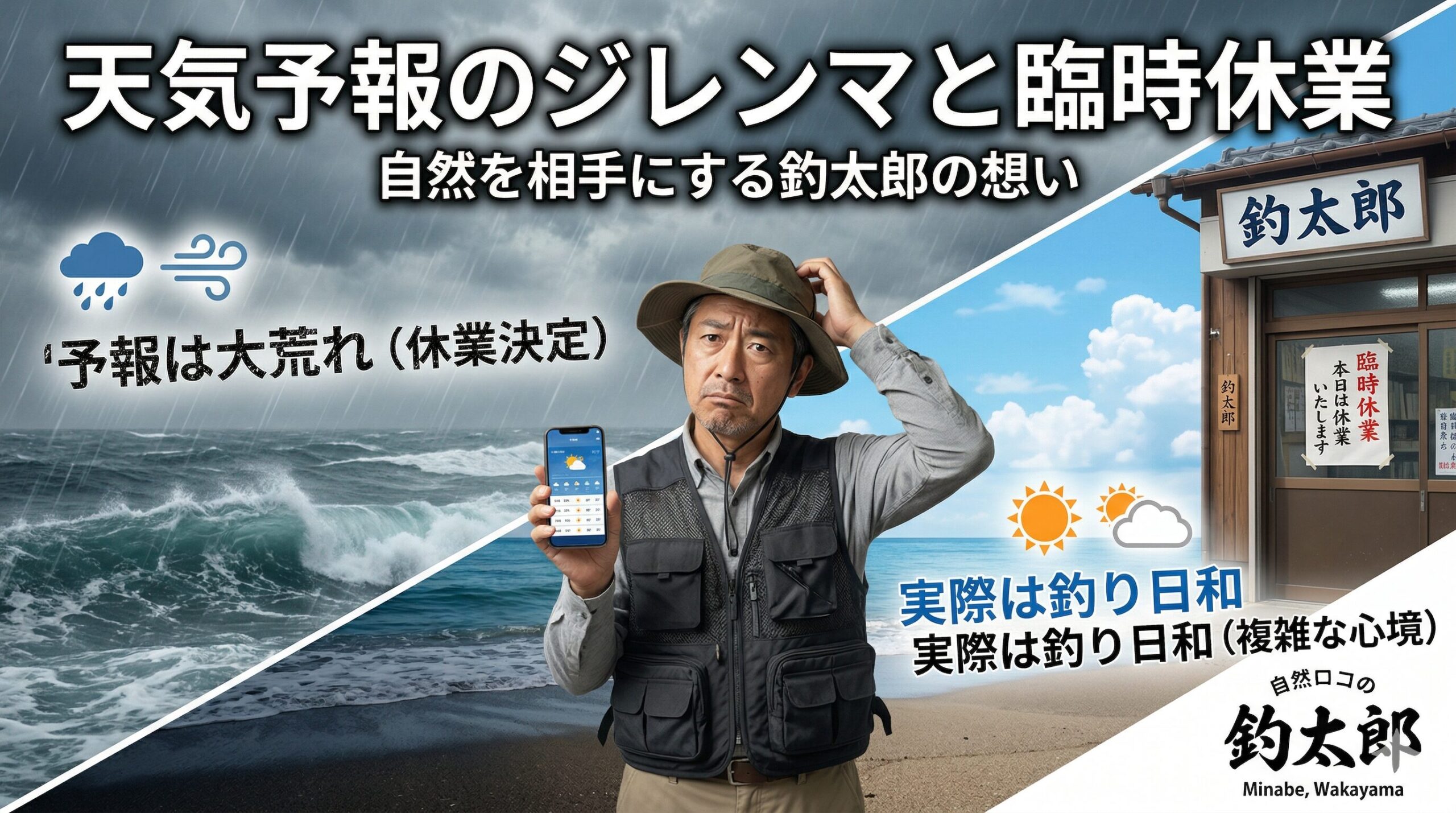 最近の空模様は本当に気まぐれで予報がコロコロと変わってしまいます。そのため大荒れの予報で臨時休業を決めたのに実際は拍子抜けするほど穏やかな日になってしまうことも少なくありません。釣太郎