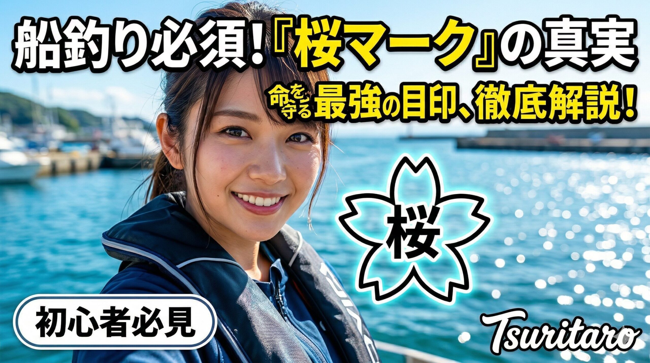 桜マークとは、国土交通省が試験を行い、安全基準に適合していることを証明した「型式承認試験及び検定合格品」の印。釣太郎
