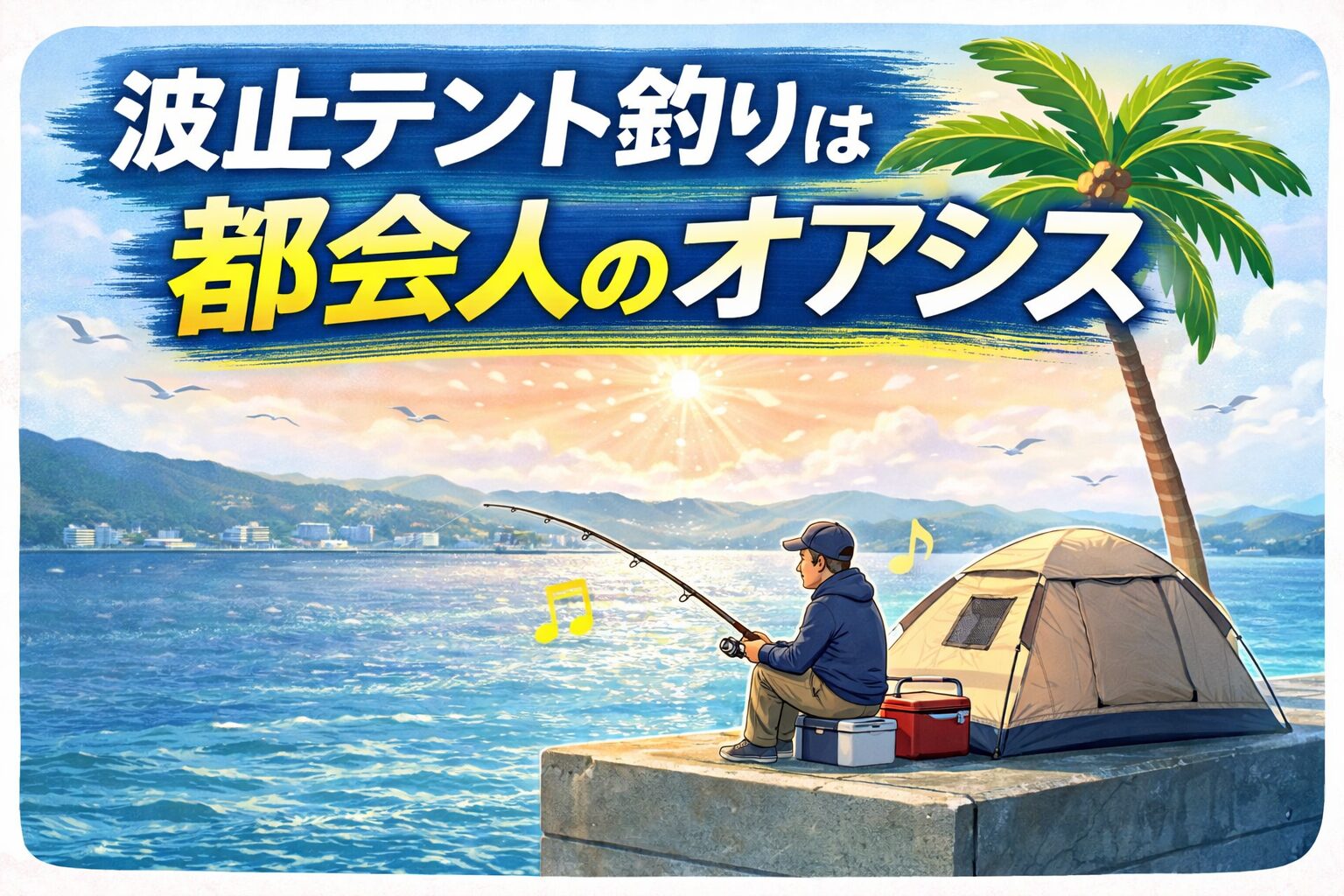 小さなテントが都会人の極楽ポイント。防波堤テント釣り人気沸騰中。釣太郎
