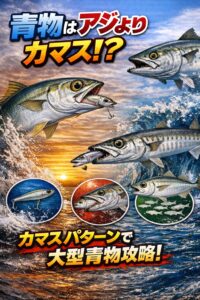 青物（ブリ・カンパチ・サワラなど）は、アジよりもカマスを好む傾向が強く、ルアーフィッシングでは“カマスパターン”が大型魚攻略の鍵になります。 釣太郎