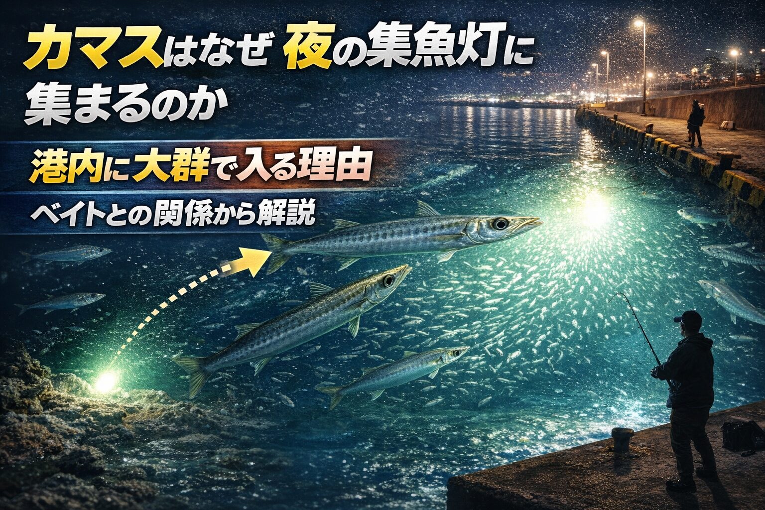 夜カマスの本質は 「光に集まる魚を食いに来る魚」。釣太郎