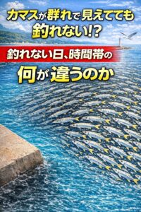 カマスが群れでいても釣れない日や時間帯があるのは、魚がいないからではなく、食う条件が揃っていないからです。群れの性質。時間帯。水温。 ルアーの大きさと動き釣太郎