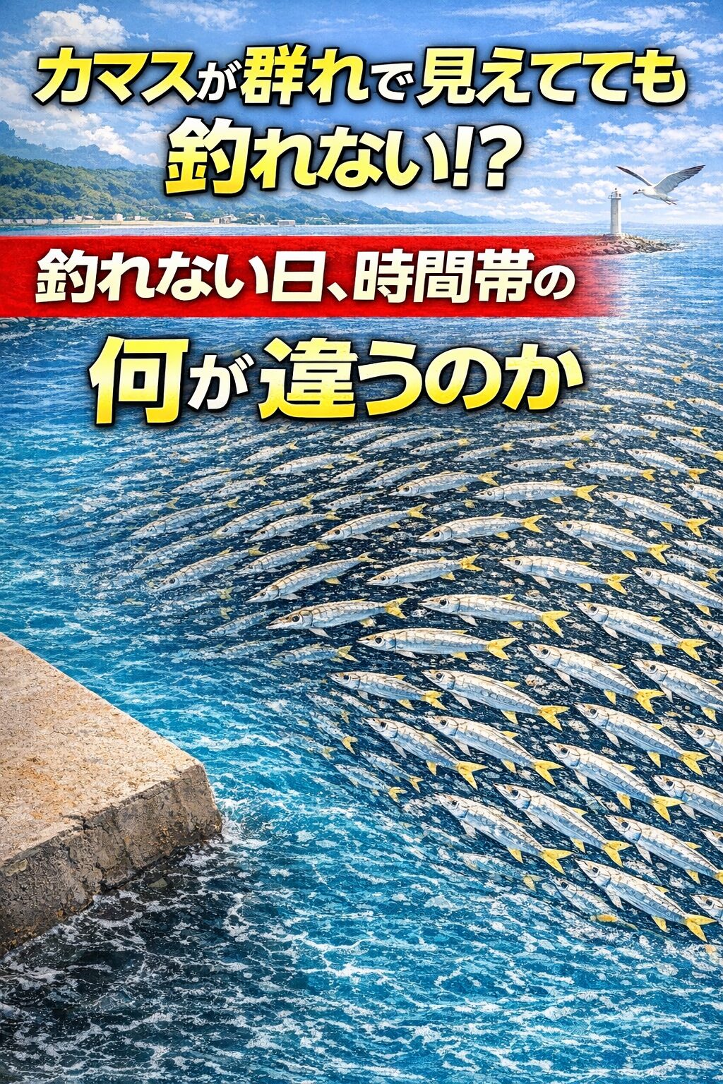 カマスが群れでいても釣れない日や時間帯があるのは、魚がいないからではなく、食う条件が揃っていないからです。群れの性質。時間帯。水温。 ルアーの大きさと動き釣太郎