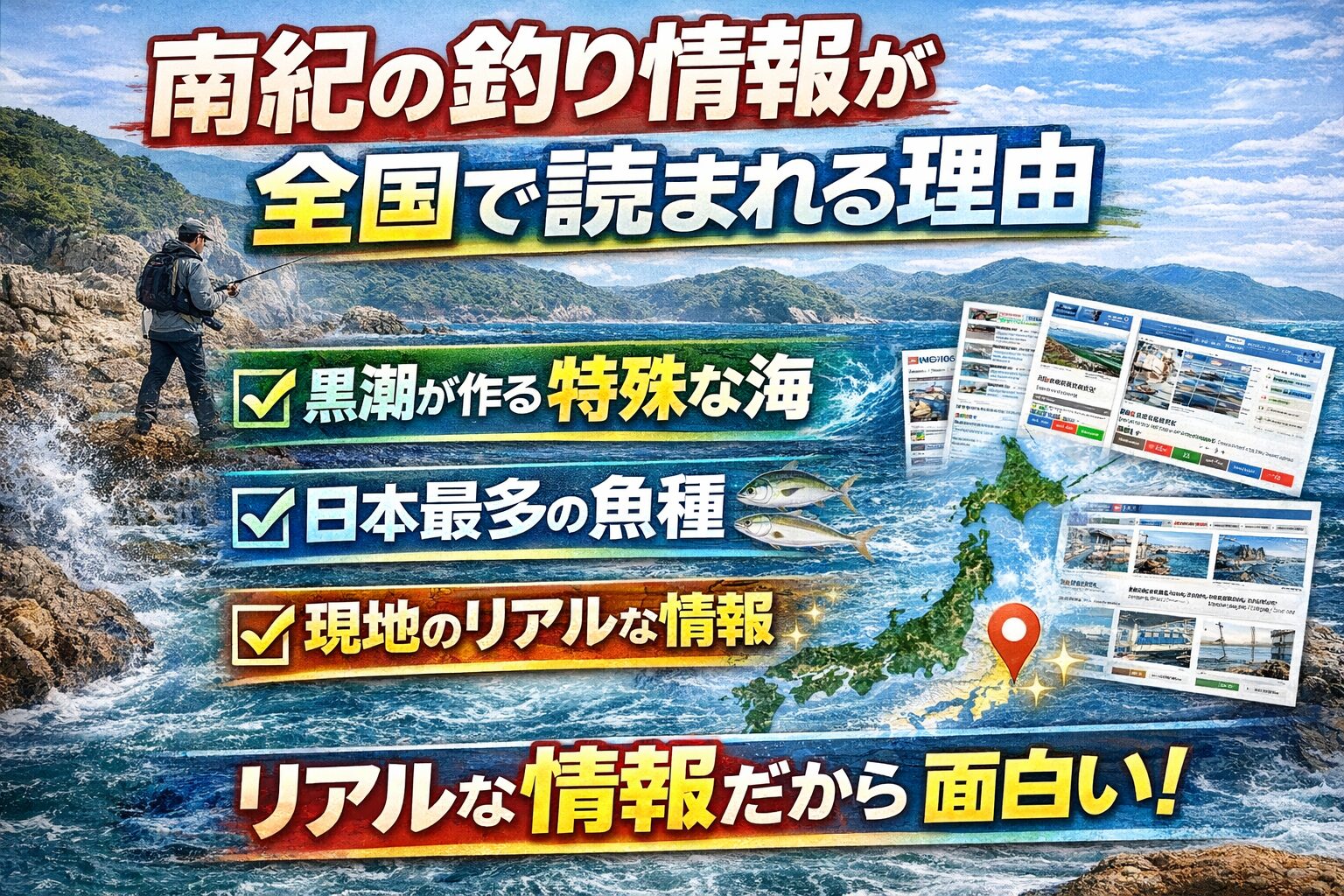 南紀の釣り情報が全国で読まれる理由は・黒潮の影響で海が特殊・魚種が多い・釣り物が一年中ある・現地のリアル情報が少ない。この4つ。釣太郎