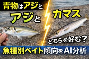 青物が好むベイトは魚種によって違います。ブリ系アジを好む傾向。ヒラマサカマスなど速い魚。 カンパチ幅広く捕食。釣太郎