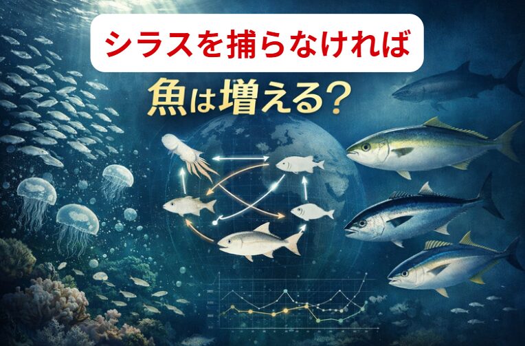 AIが導く最適解： 「シラス漁を減らす」より「海全体の環境改善」が重要。シラス漁の影響は全体の10%以下。釣太郎